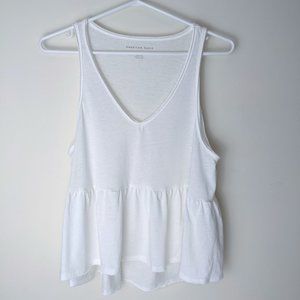 3/$20 AE White Babydoll Tank Sz S